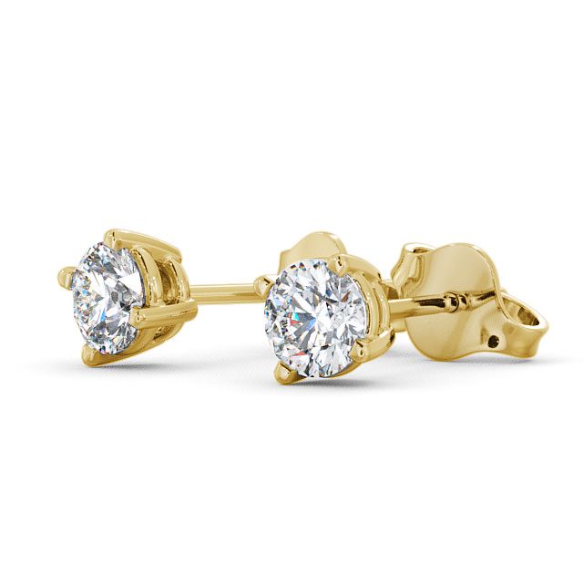 Stud Women's Earrings Certified 1 CT Round Cut EF VS/SI Lab Grown Diamond 925 Sterling Silver With Vermeil Gold